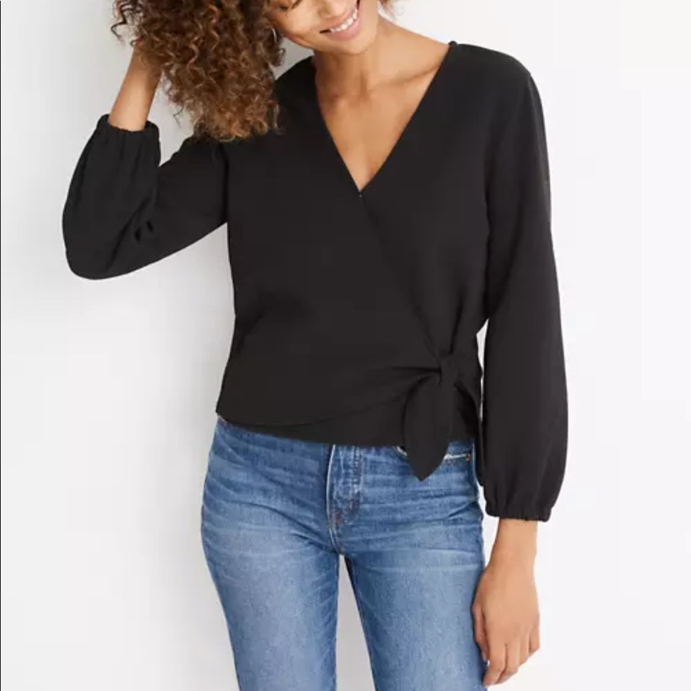 MADEWELL Texture & Thread Crepe Wrap Top